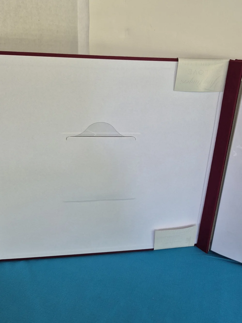 Words of Expressions Burgundy Fabric Scrapbook Album 12x12 Family Photo Opening